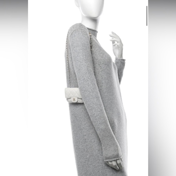 Authentic Chanel 2020 white caviar quilted classic mini chain belt bag - Picture 14 of 14